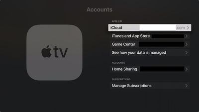 apple tv settings accounts home hub 1
