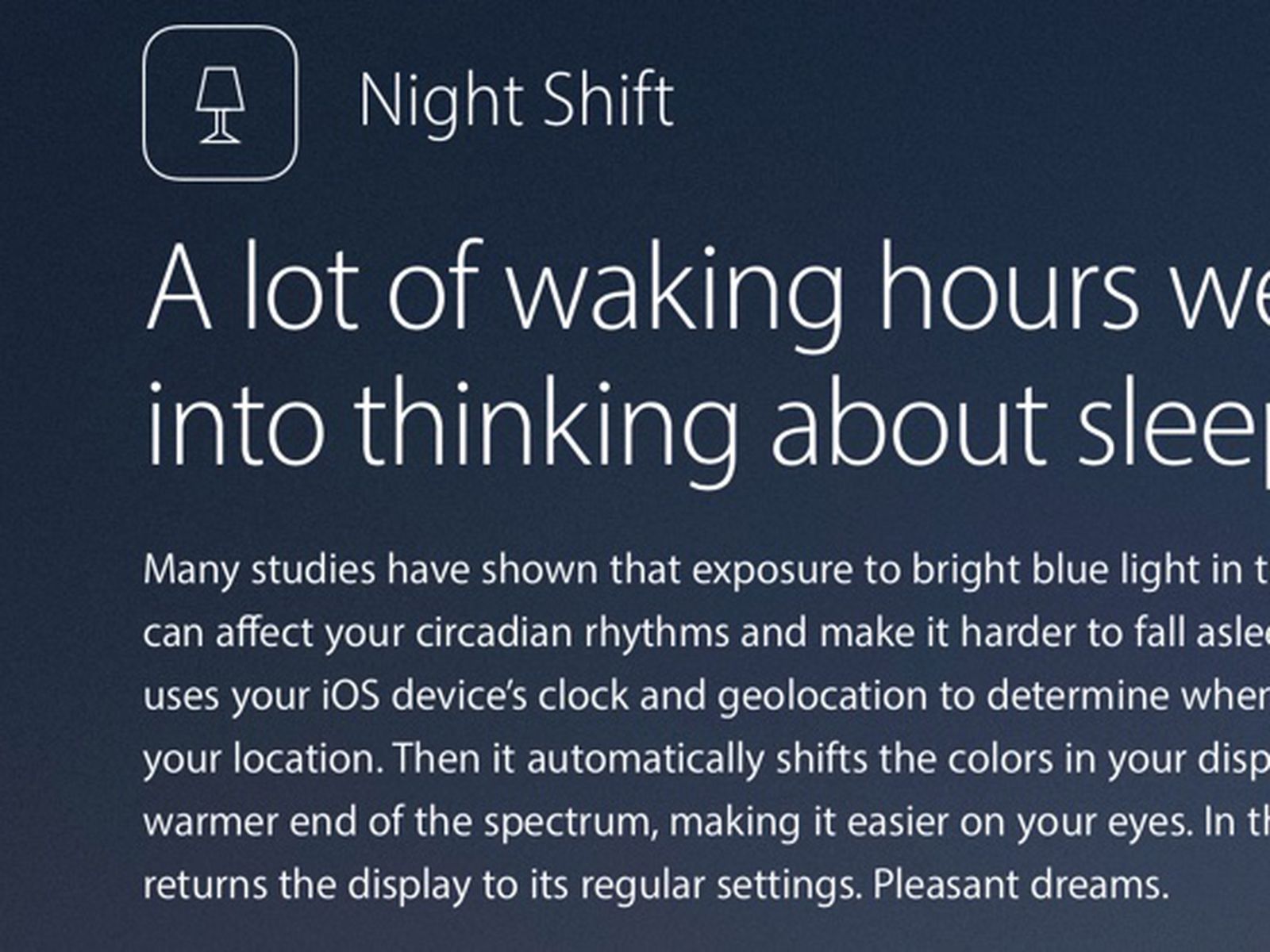 Why Apple's Night Shift Is Good for You