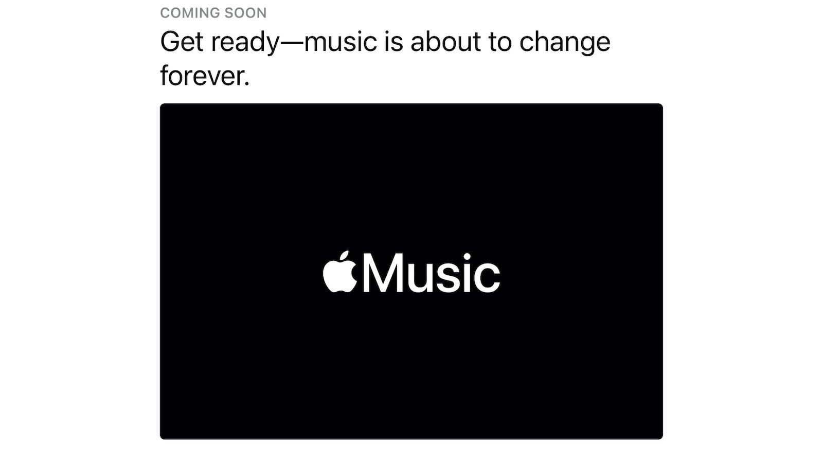 Apple Music Teaser 'Get Ready Music is About to Change Forever