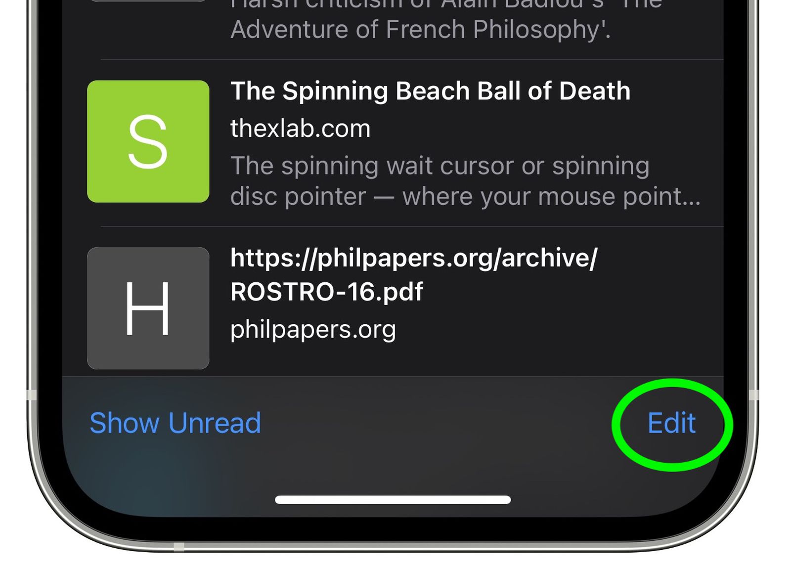 clear reading list in safari on mac