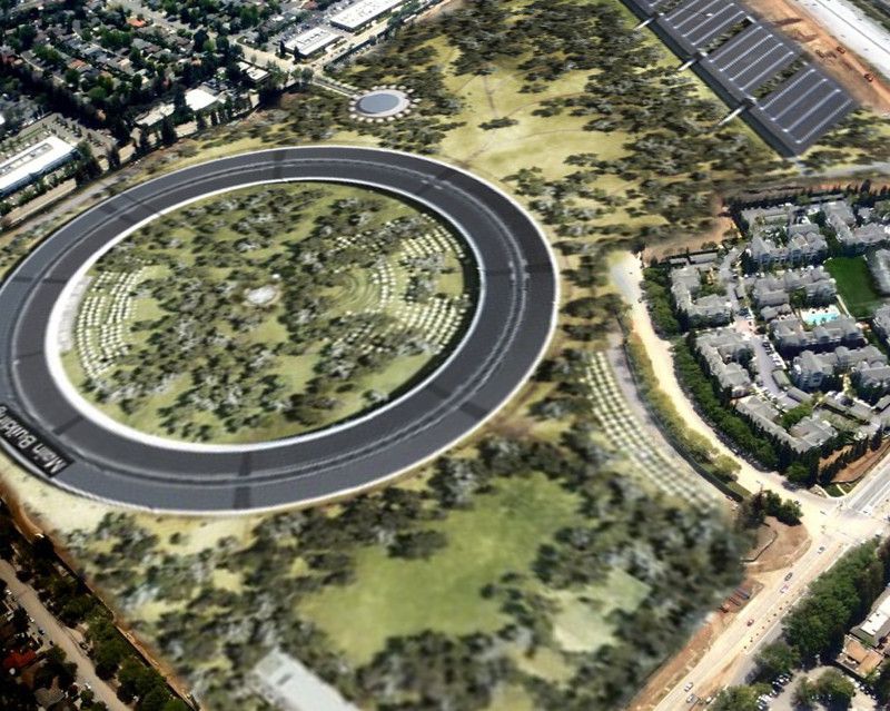 apple campus aerial photo image