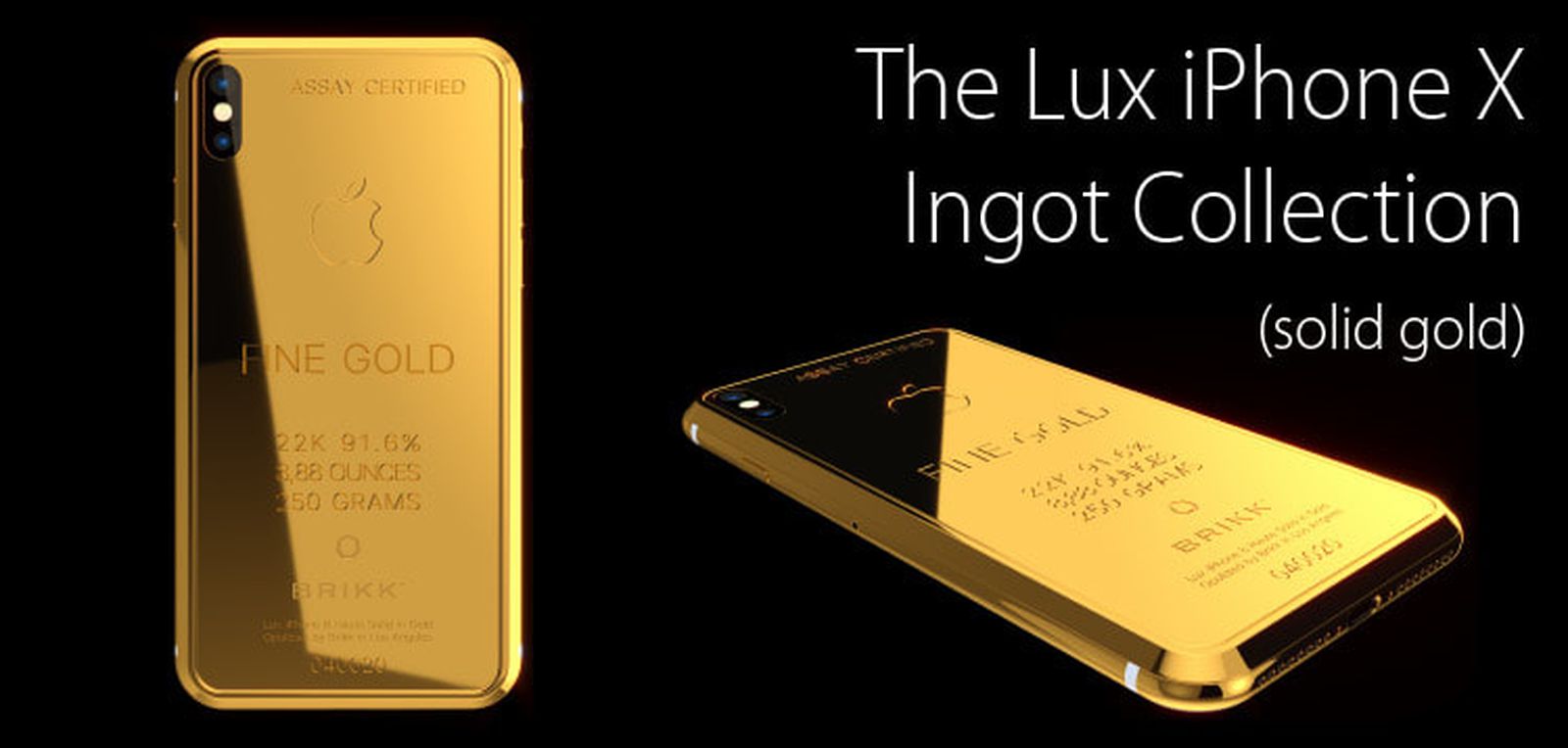 Brikk Launches Pre-Orders for Gold-Plated iPhone X Models Costing