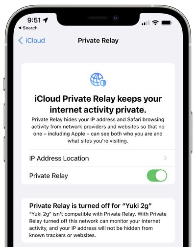 icloud private delay disabled warning ios 15