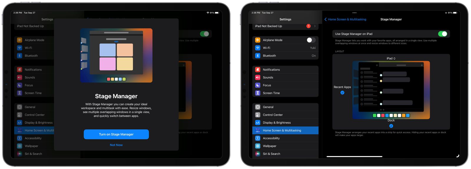 iPadOS Stage Manager