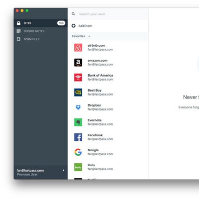 Mac web App lastpass