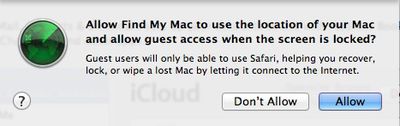 find my mac dialog