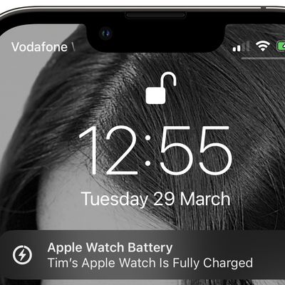 apple watch charged notification