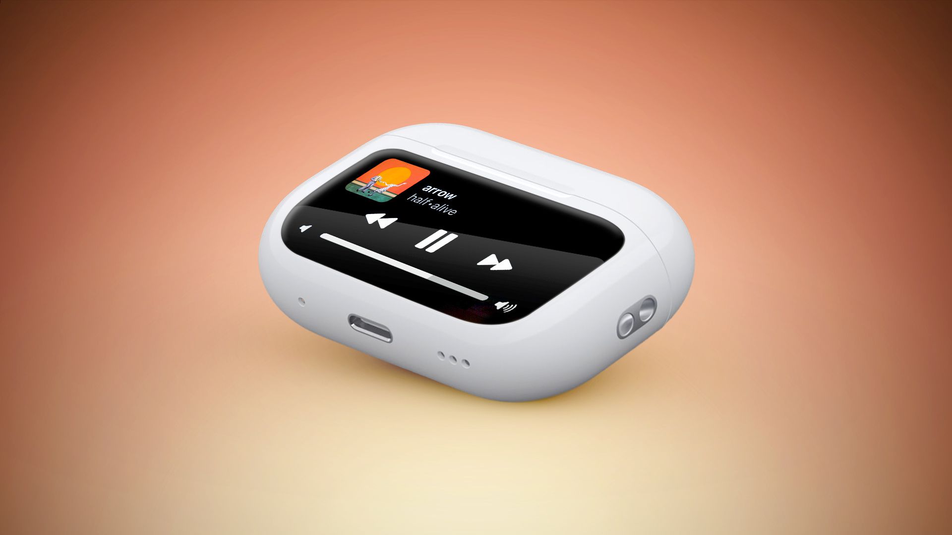 Apple tijdens het zoeken naar een AirPods-hoesje met ingebouwd interactief touchscreen