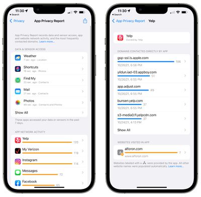 app privacy report ios 15 2