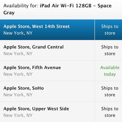 ipad air nyc pickup