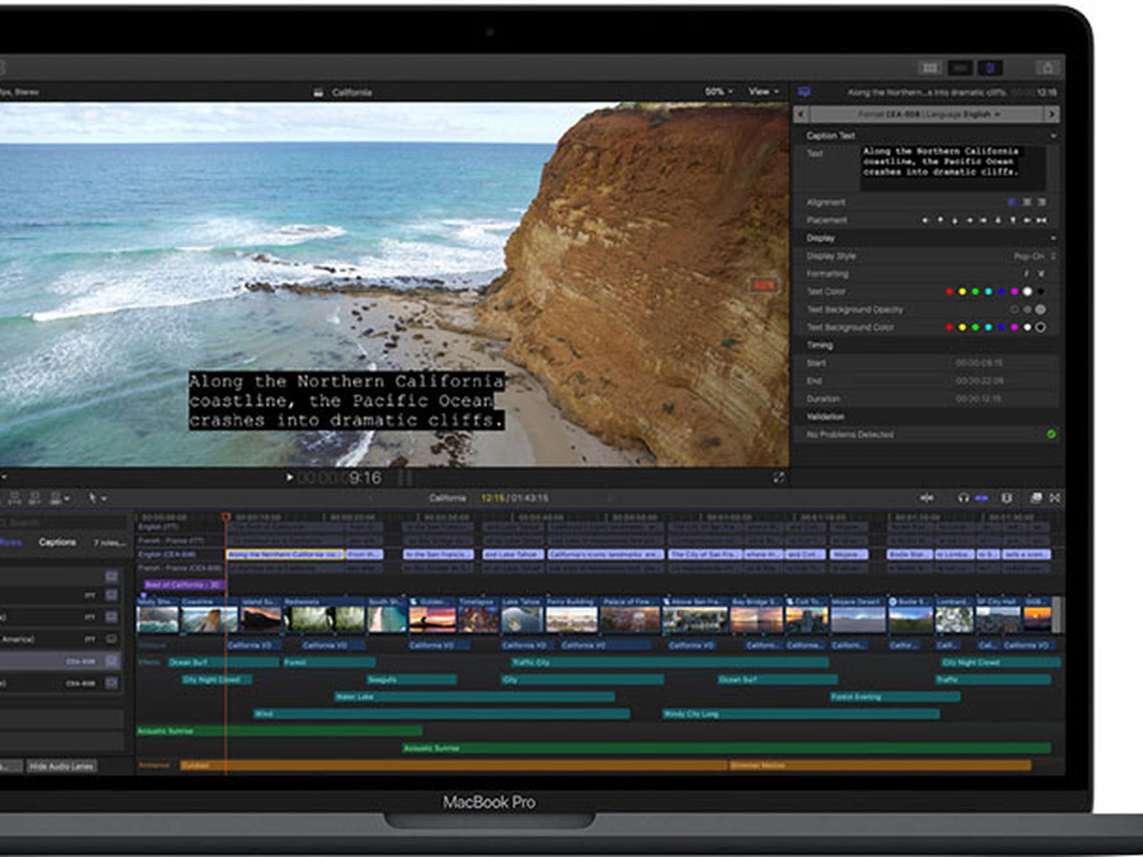 final cut pro text color