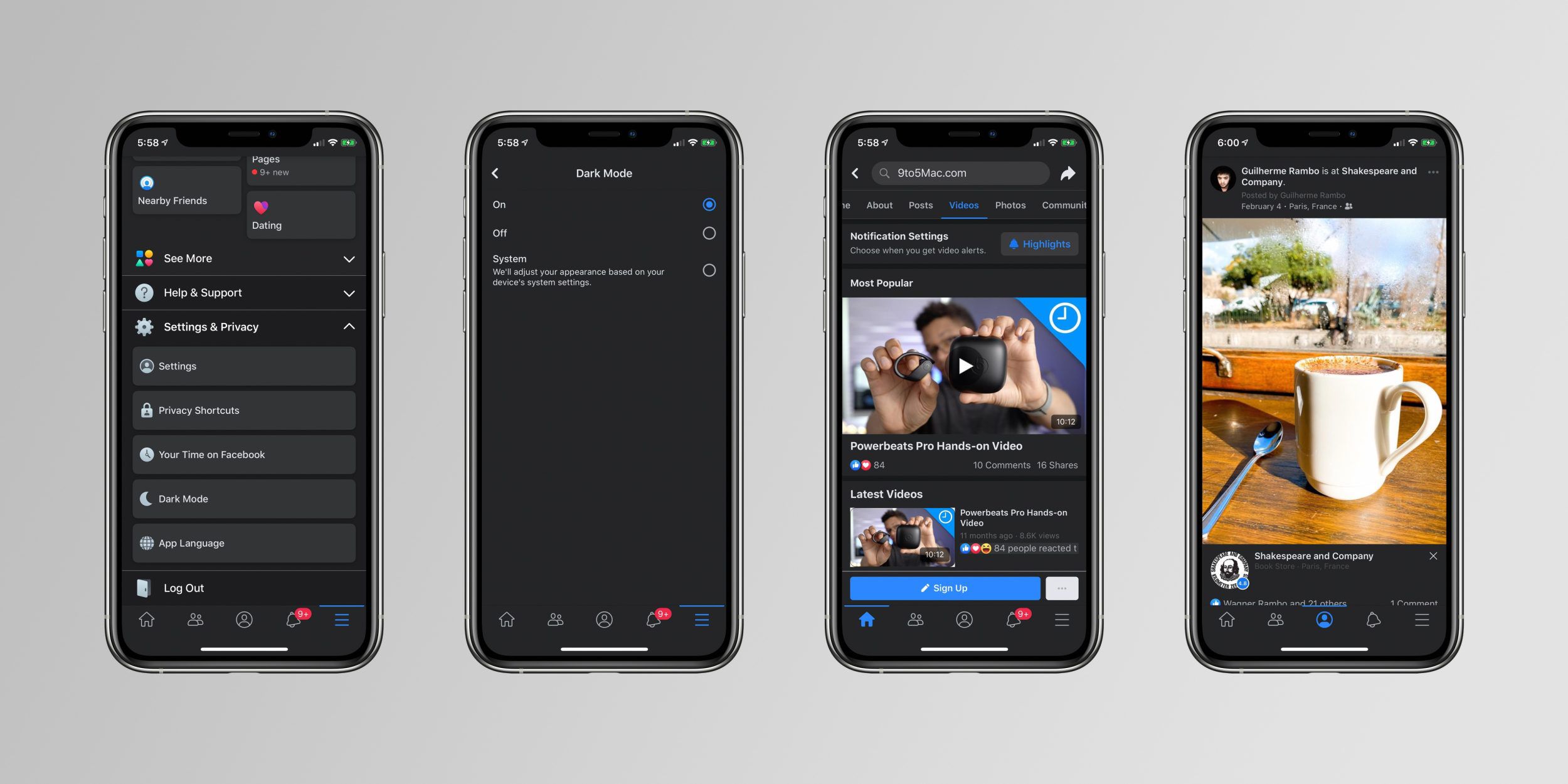 Screenshots Reveal Facebook Ios App Has Hidden Dark Mode Macrumors