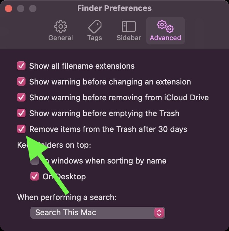 how to secure empty trash mac