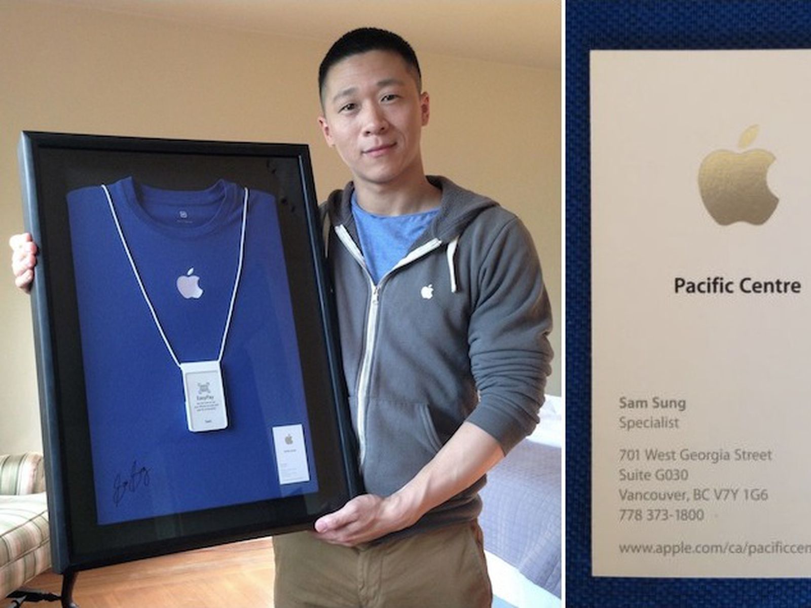 Former Apple Employee Sam Sung Auctioning Business Card and Uniform for Charity -