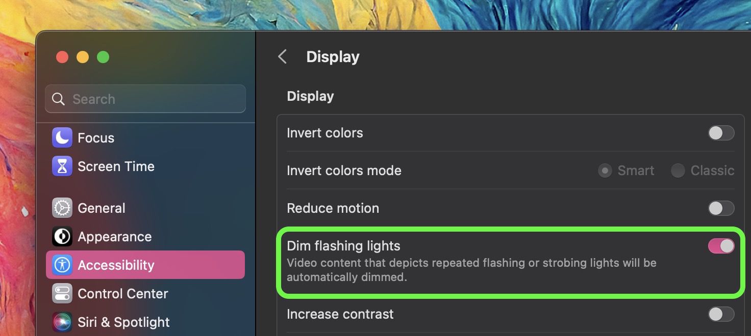 macOS: How to Automatically Dim Videos Containing Flashes of Light ...