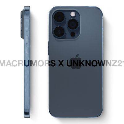 iPhone 15 Pro Blue Side and Back 2