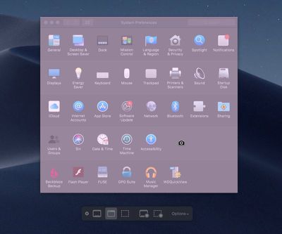 mojave screenshot window capture