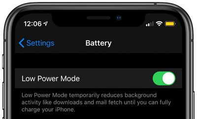 low power mode iphone