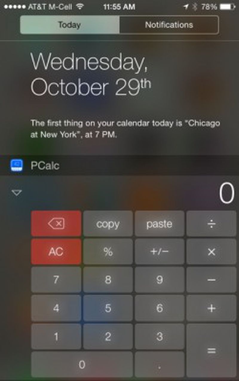 Apple Reverses Course on iOS 8 Notification Center Calculators - MacRumors