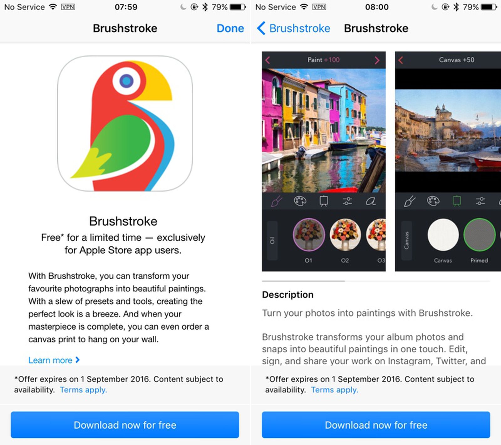 Apple Offers 5 Photo to Painting App Brushstroke for Free