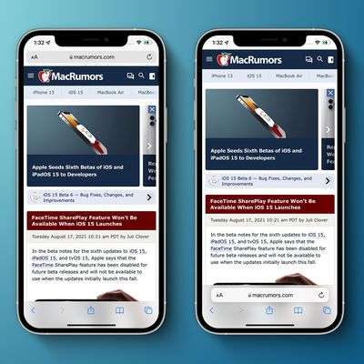 iOS 15 Beta 6 Safari Address Bar Feature 2
