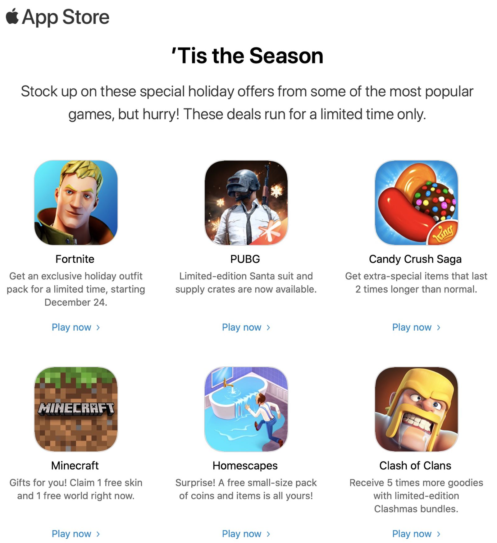 Apple Promotes Holiday Bonuses in Games like Fortnite and Minecraft -  MacRumors