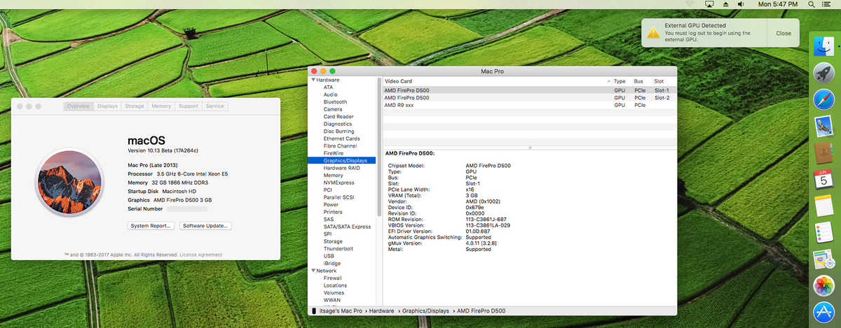 macos high sierra external gpu valve image