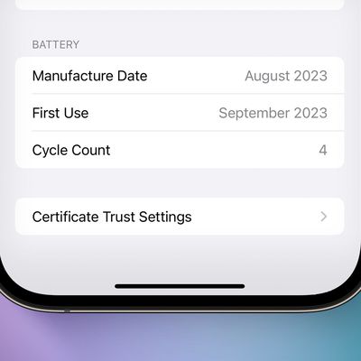iOS 17 Battery Cycle Count Feature 2