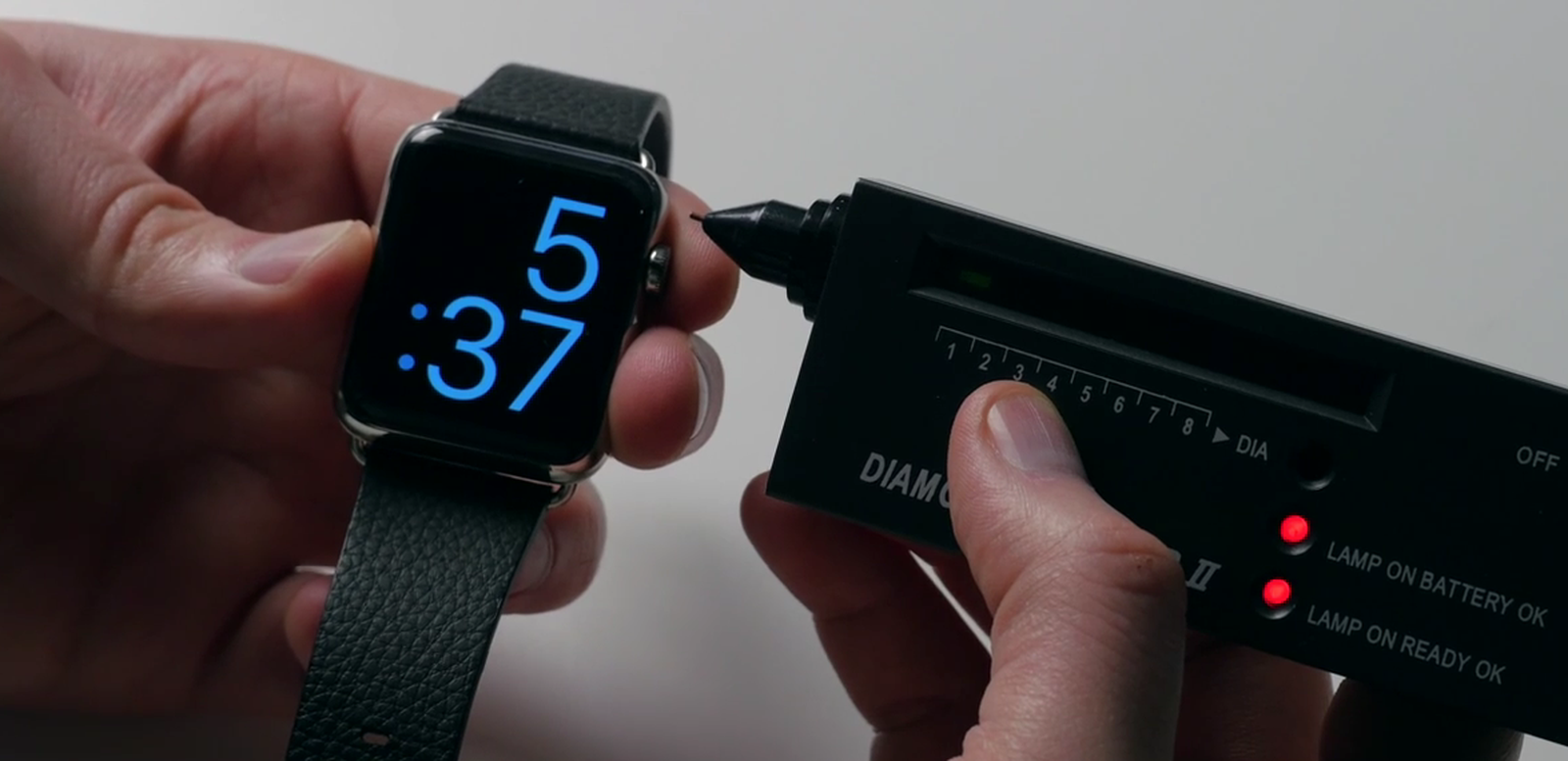Apple Watch's Sapphire Crystal Display Evaluated With Diamond Tester