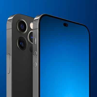 iPhone 14 Mock Pill Blue Feature