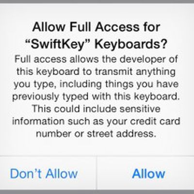 ios 8 keyboard full access