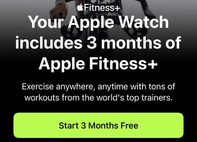 apple fitness plus 3 month trial