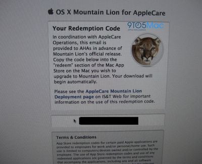 mountain lion applecare download