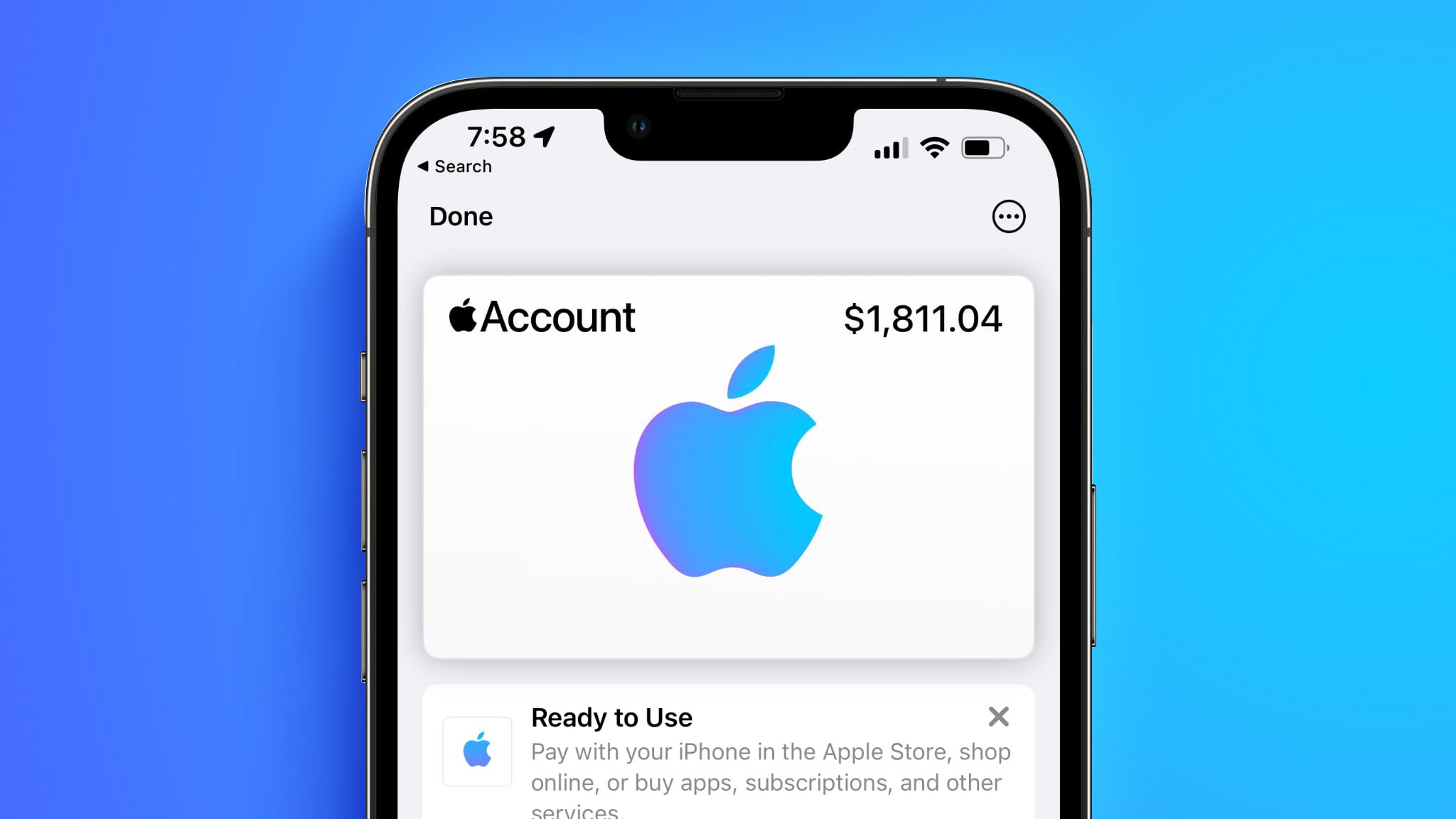 Wallet prend désormais en charge les cartes de compte Apple sur iOS 15.5