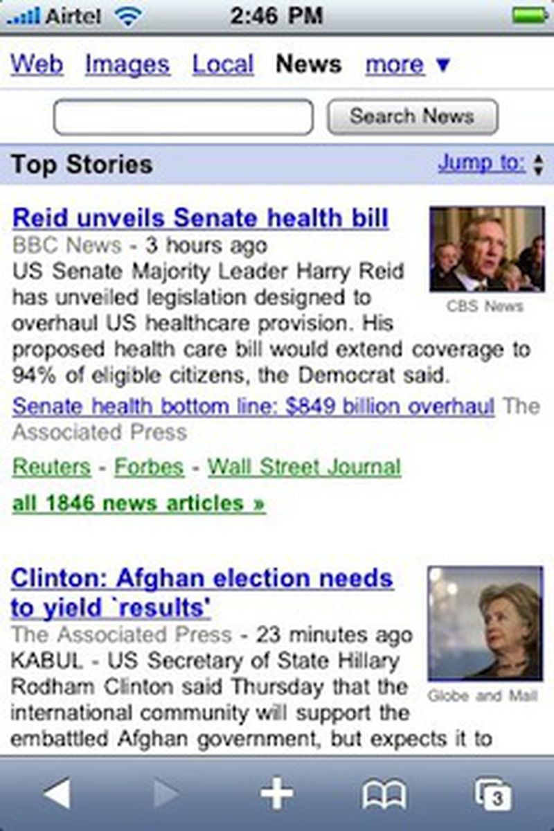 google news feed not working iphone