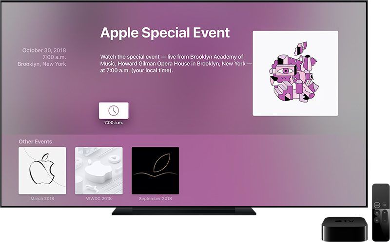 Apple Updates Events App for Apple TV Ahead of October 30th Keynote ...