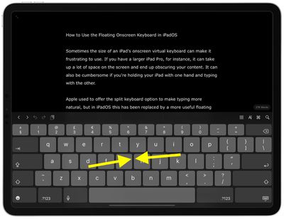 how to use floating keyboard ipados 3