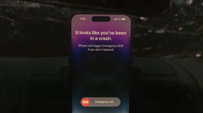 Car crash detection on iPhone 14