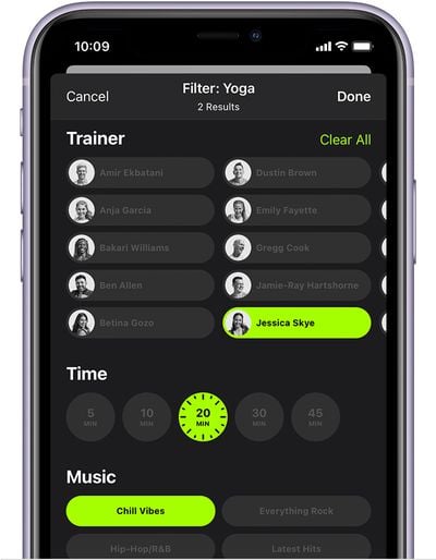 ios14 iphone 11 fitness fitness plus filtre d'entraînement