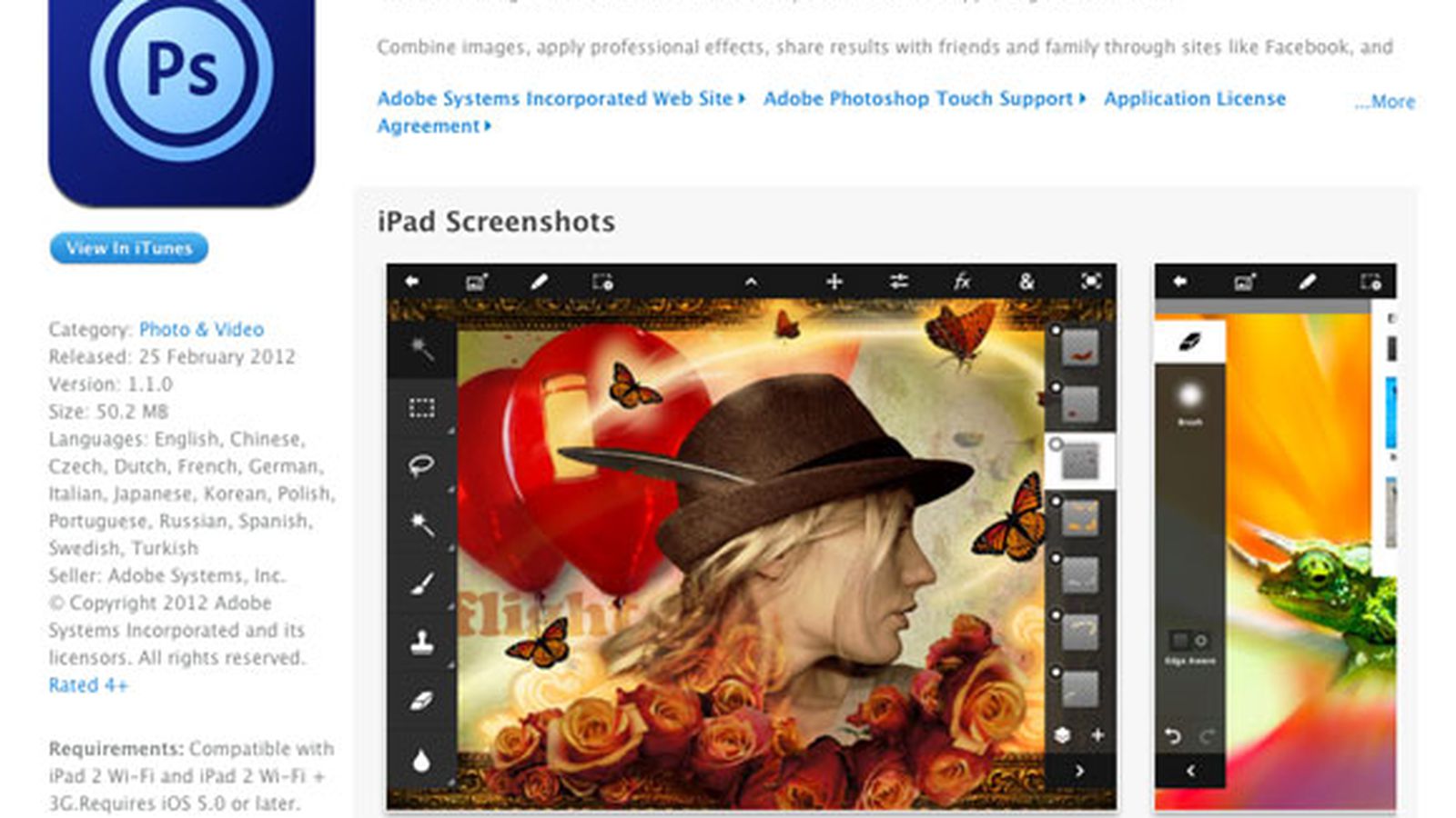 Adobe Photoshop Touch For Ipad 2 Accidentally Launched Officially Coming Monday Macrumors