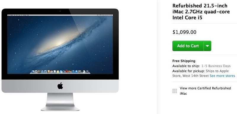 Refurbished Late 2013 21.5-Inch iMac Debuts in Apple's Online Store
