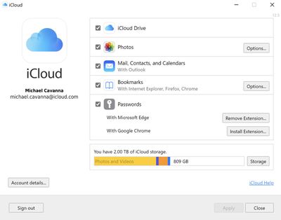 icloud passwords for windows