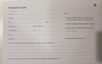 apple campus 2 response card