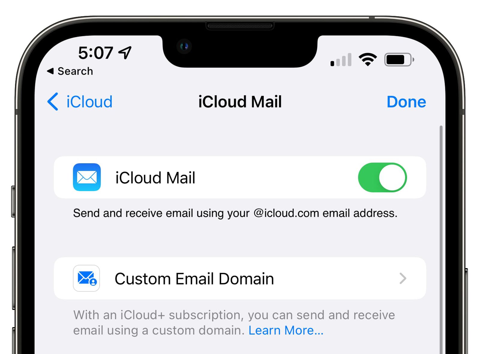 iOS 15.4 Beta Provides Assist for Setting Up Customized E-mail Domains With iCloud Mail