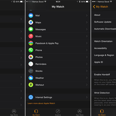 Apple Watch Settings