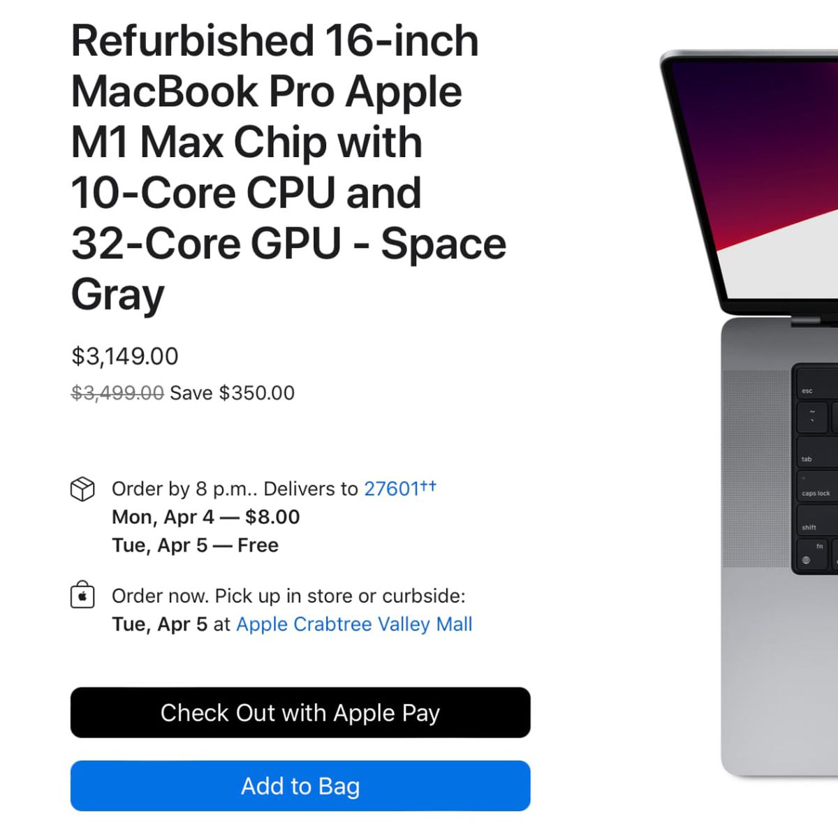 Refurbished 14-inch MacBook Pro Apple M1 Max Chip with 10‑Core CPU and  32‑Core GPU - Silver