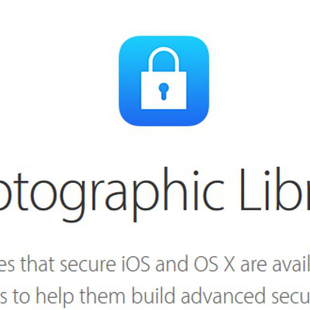 Apple Opens Cryptographic Libraries to Third-Party Developers to Encourage  Security - MacRumors