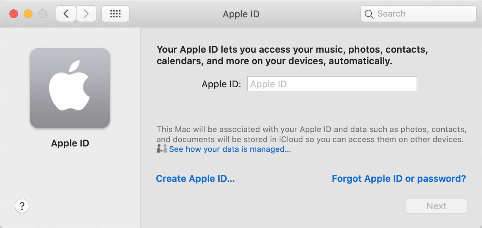 how to associate macbook pro with apple id