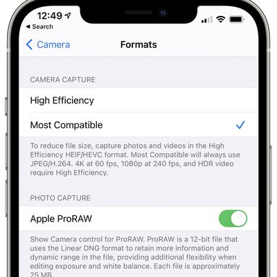 apple proraw format