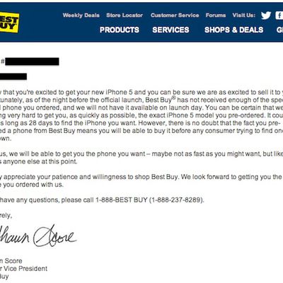 best buy iphone 5 delayed
